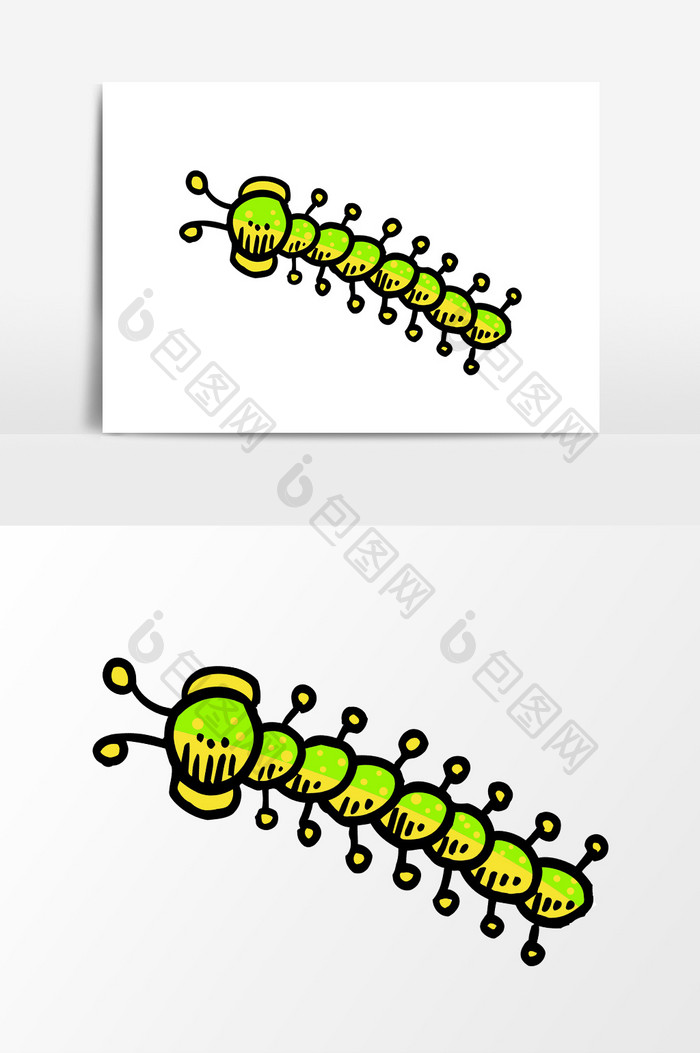 卡通手绘动物千足虫素材元素