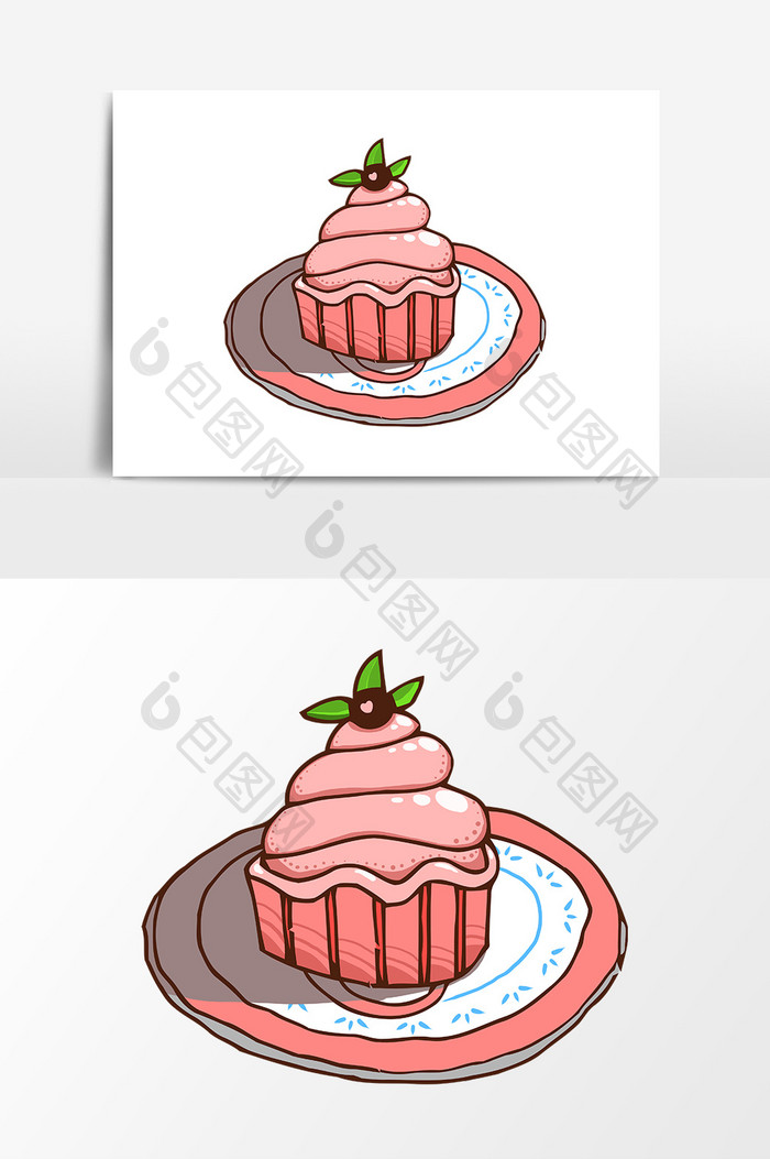 卡通手绘美食甜点蛋糕素材元素