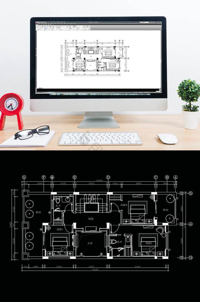 联排别墅CAD平面定制设计图片