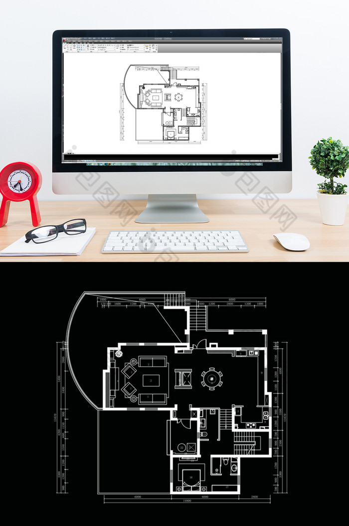 独立别墅一层CAD平面定制方案图片图片