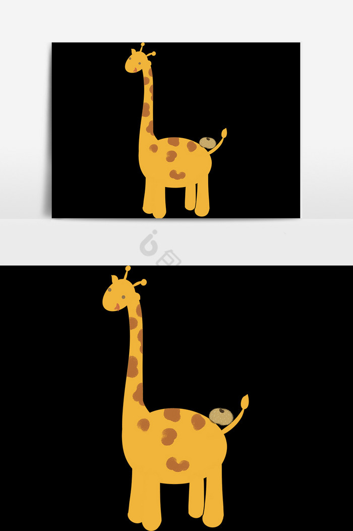 长颈鹿玩具插画图片