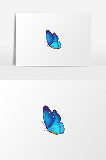 卡通水彩蝴蝶插画元素素材图片