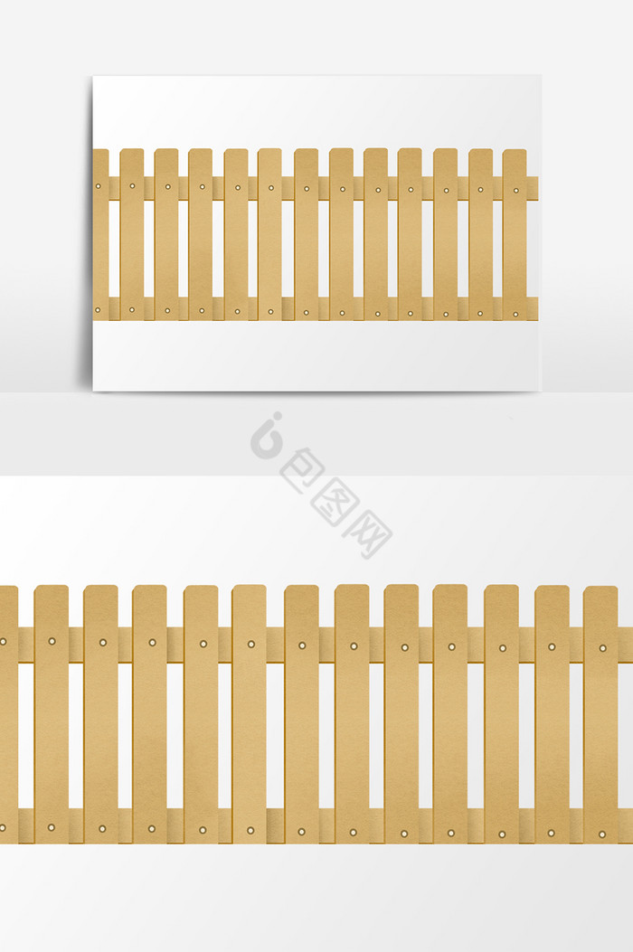 木质围栏插画图片