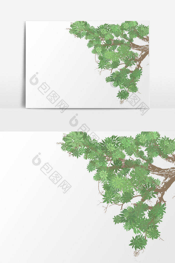 绿色树木插画元素素材