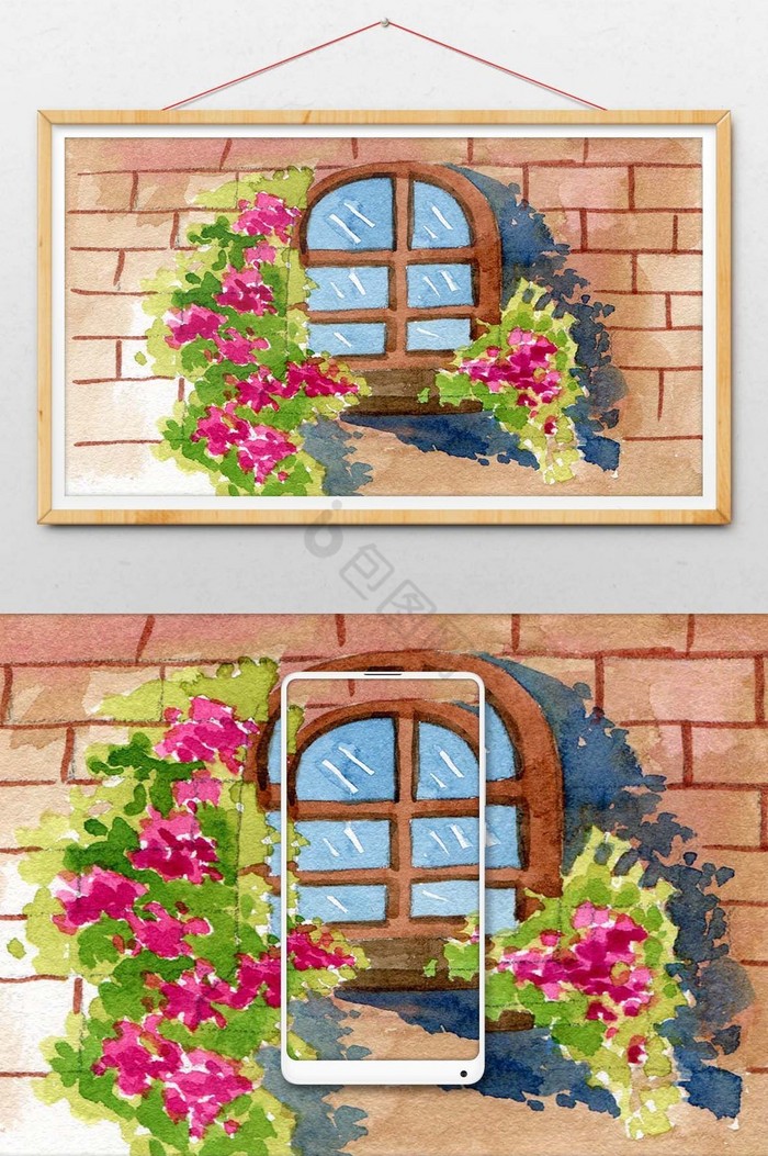 窗台鲜花图片