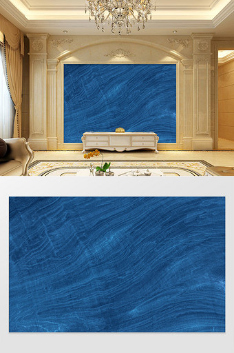 高清3D大理石深蓝色纹理背景墙定制图片