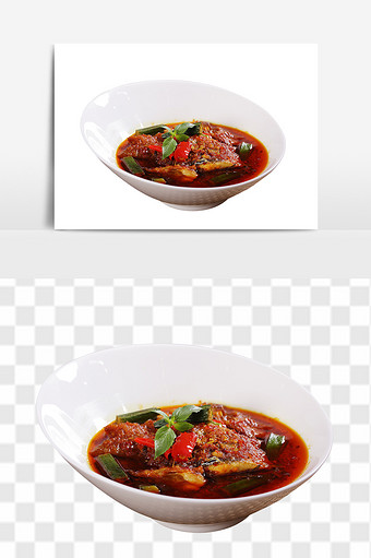 美味酸辣鱼块越南菜式素材图片