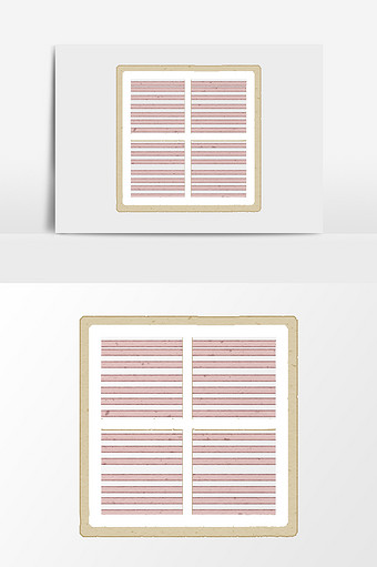 手绘卡通白色窗户素材图片