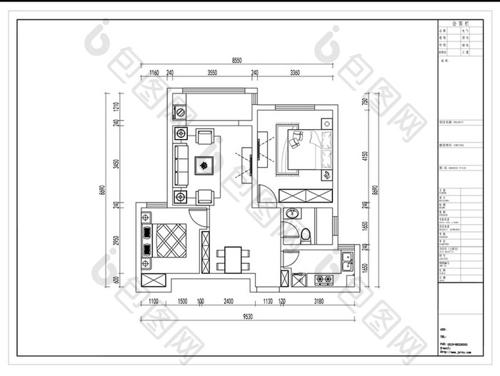 三室两厅CAD多层户型平面方案