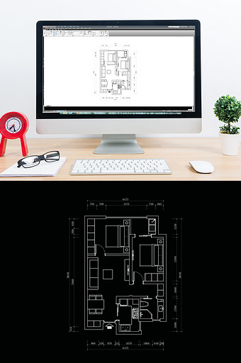 两室一厅户型CAD平面方案定制图片
