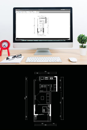 单身公寓CAD户型室内设计