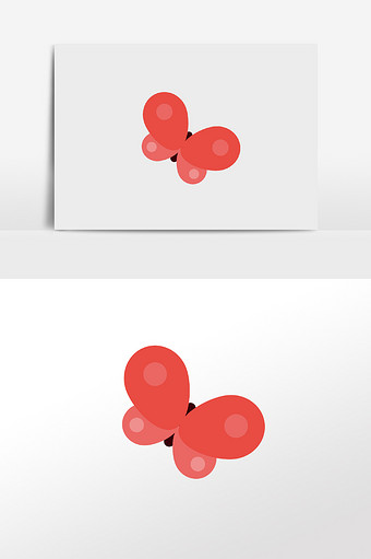 红色卡通蝴蝶元素图片