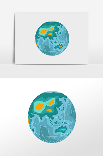 卡通地球旅行插画元素图片