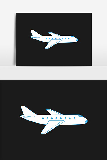 清新飞机插画元素图片