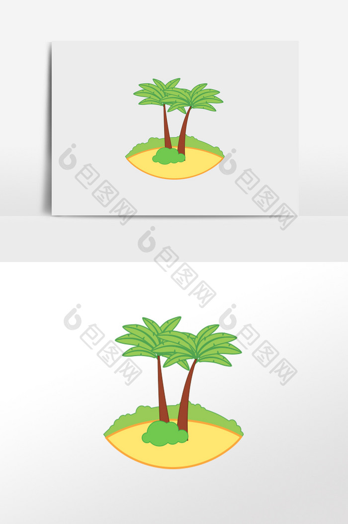清新椰子树插画元素