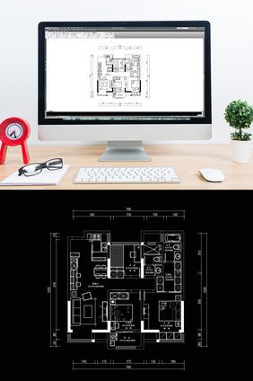 四室两厅户型平面方案CAD