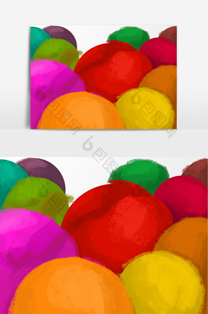 水彩涂鸦气球插画元素素材