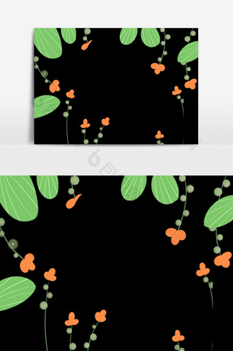 绿色叶子花朵元素素材图片
