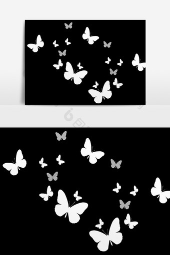 彩色卡通蝴蝶元素素材图片