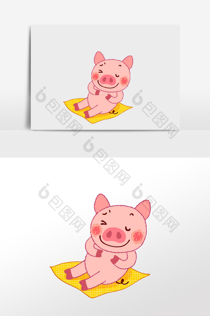 手绘卡通可爱 小猪