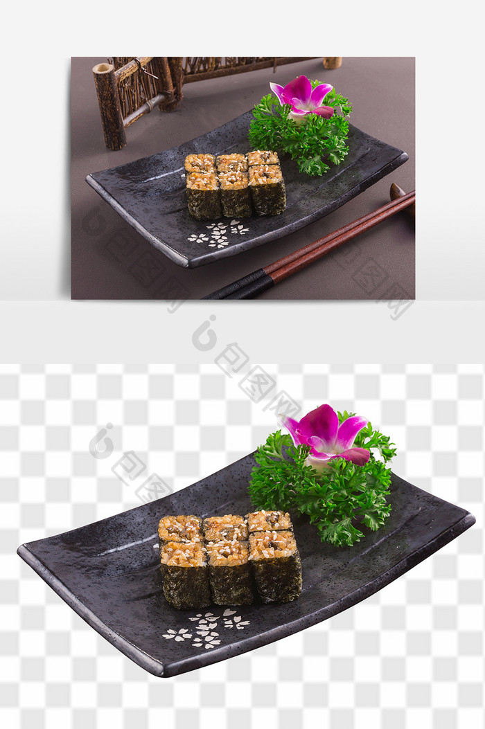 鳗鱼小卷寿司料理元素