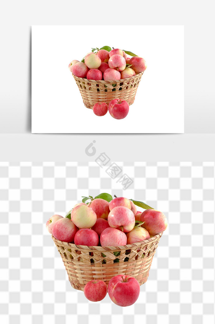 新鲜一筐苹果水果图片