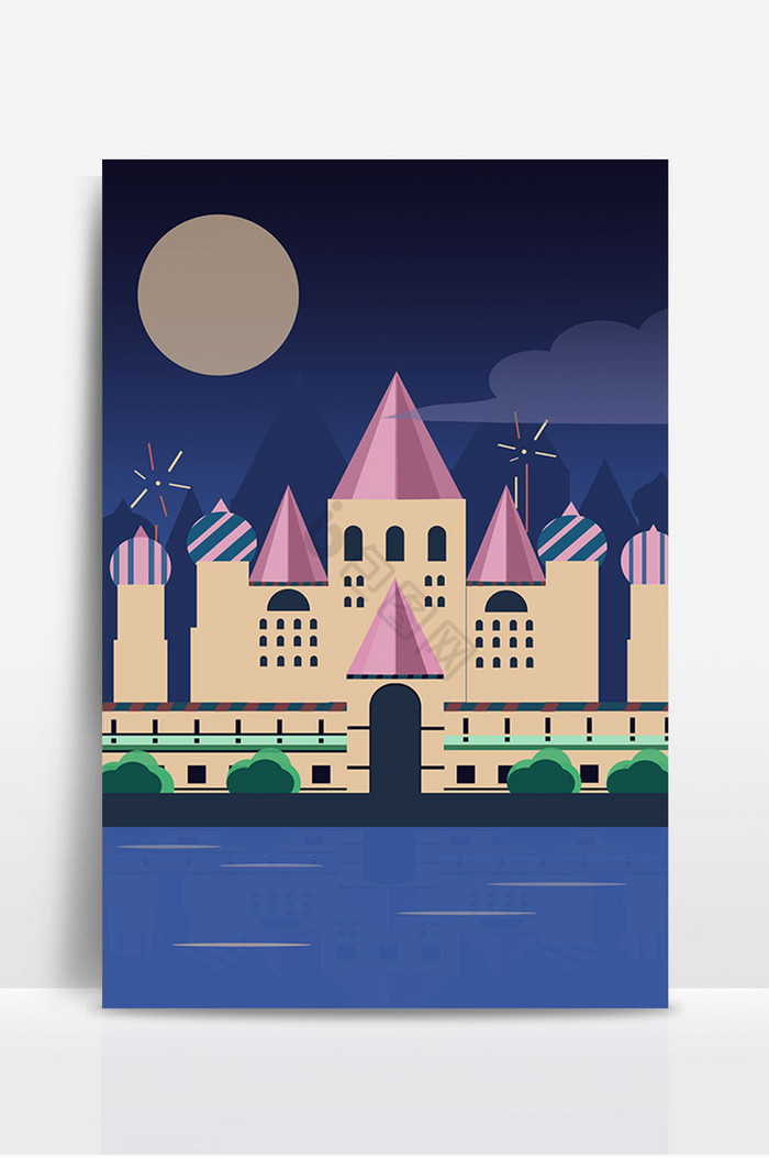 彩色城堡建筑图片