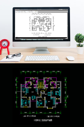 住宅建筑二至四层CAD平面图
