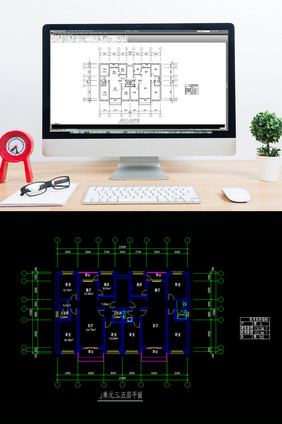 住宅建筑3-5层CAD平面图