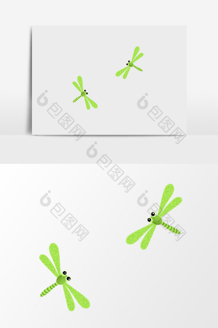 卡通绿色蜻蜓素材