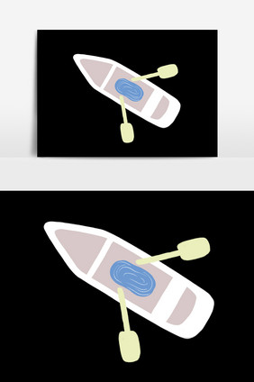 手绘卡通扁平白色小船