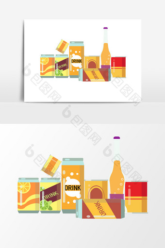 彩色卡通食物元素图片
