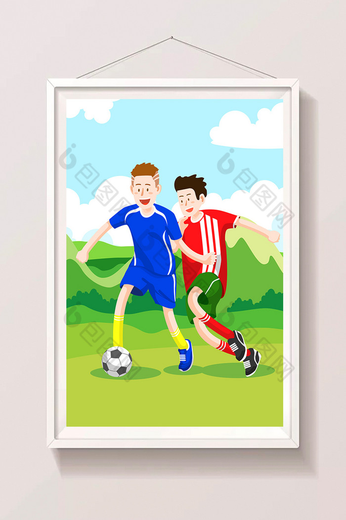 踢足球插画图片素材免费下载,本次作品主题是插画,使用场景是生活方式