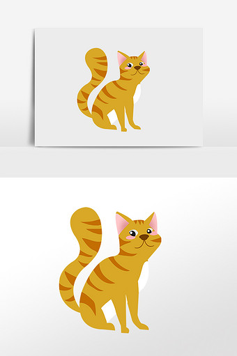 可爱卡通小动物宠物猫咪插画元素图片