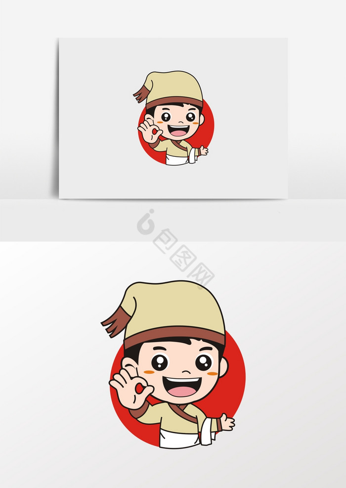 店小二古代古装餐馆人物形像