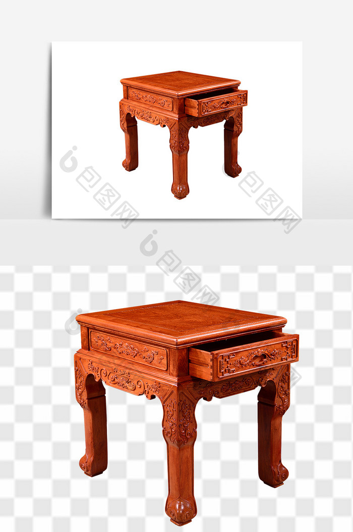 中式红木桌子元素