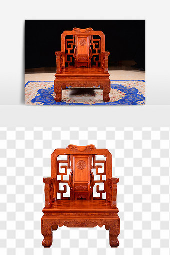 中式红木椅子元素图片