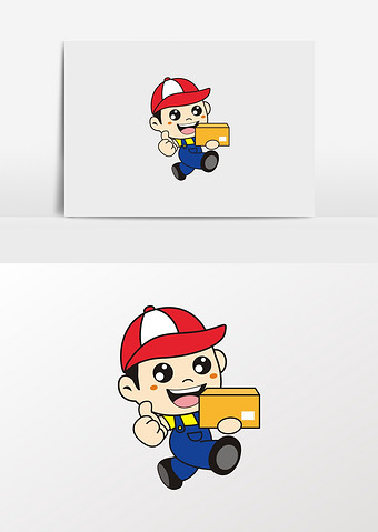 卡通送货员送货员形像图片下载