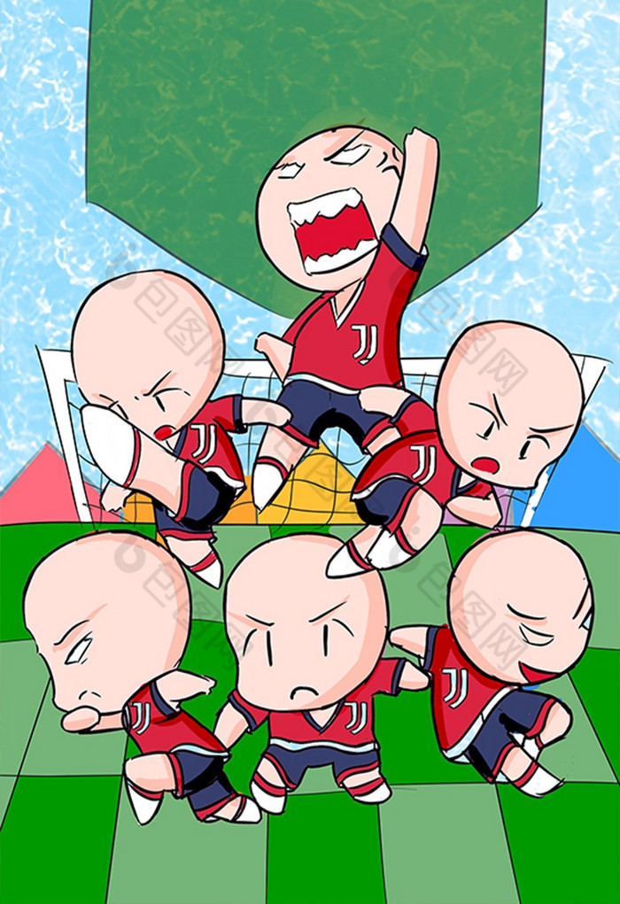 q版足球人物插画图片