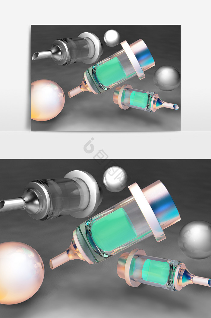 C4D大头医用针管图片