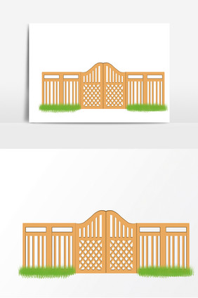 简洁田园风木板护栏元素
