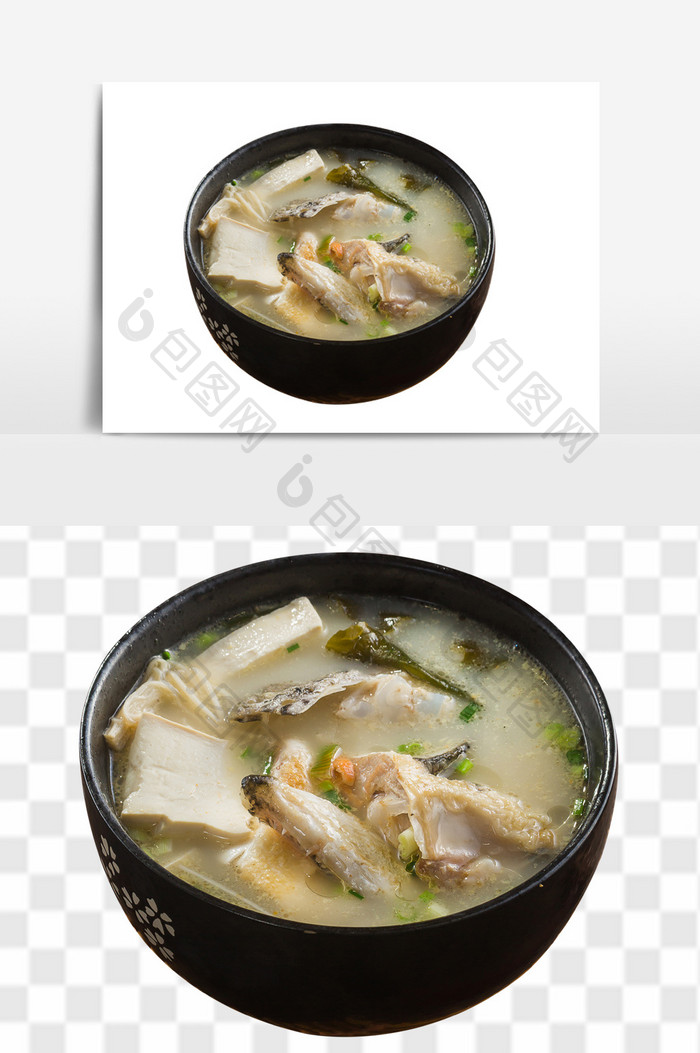 三文鱼头豆腐汤料理元素