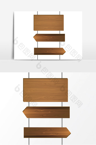 简洁木板指示吊牌元素图片