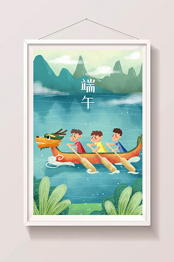 划龙舟卡通图片 划龙舟卡通素材 包图网