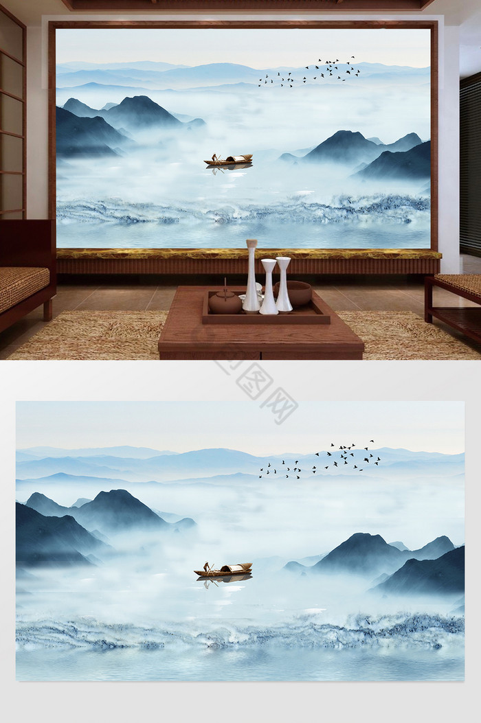 大气新中式山水画图片