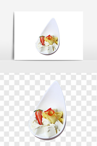 榴莲椰汁魔方港式甜品素材图片