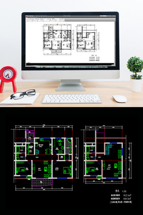 复式184平米户型图CAD图纸