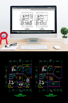 复式两层户型CAD图纸