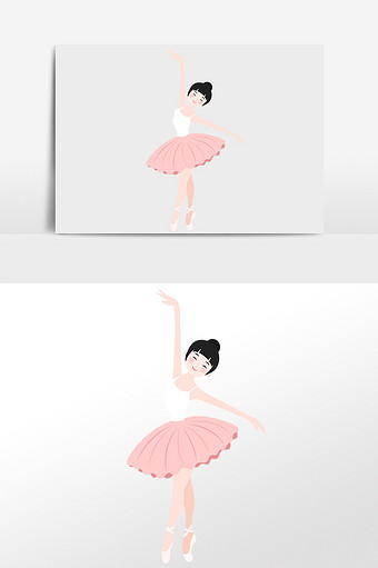 清新唯美舞蹈芭蕾舞女孩元素图片