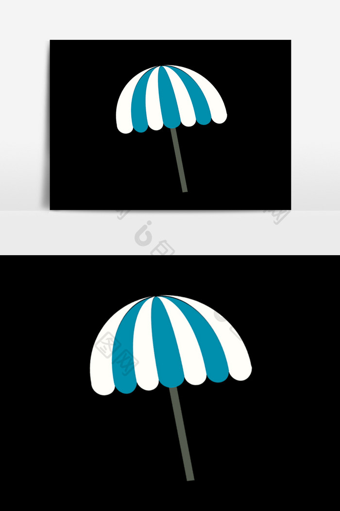 扁平卡通遮阳伞素材